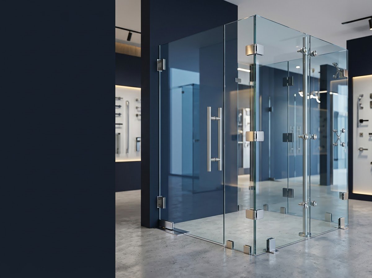 Frameless glass hardware